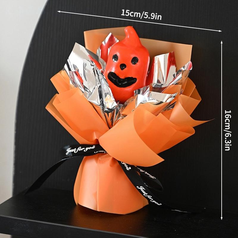 Halloween Decoration Horror Spooky Eyes Artificial Flowers Halloween Pumpkin Flower Bouquet Gifts Eternal Flowers