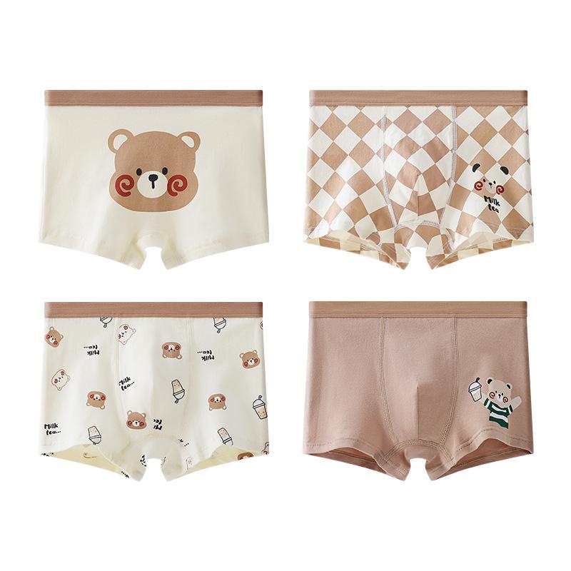 4 Pack Boys Boxer Briefs Kids Breathable Cotton Underwears Comfortable Children Shorts M