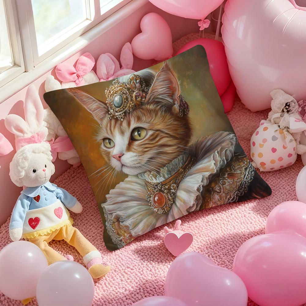 Cute Cat Printing Decorative Cushion Cover Pattern Printed Pillowcase for Living Room Sofa Cushion Cover & Bedroom Decor