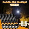 Portable Mini LED Flashlight Zoomable Torch Long Range Spotlight 3Mode Camping Lantern Outdoor Emergency ABS Floodlight