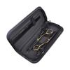 Hair Cutting Scissors Stainless Steel Manual Flat Teeth Scissors Set for Barber Salon Home Black Gold