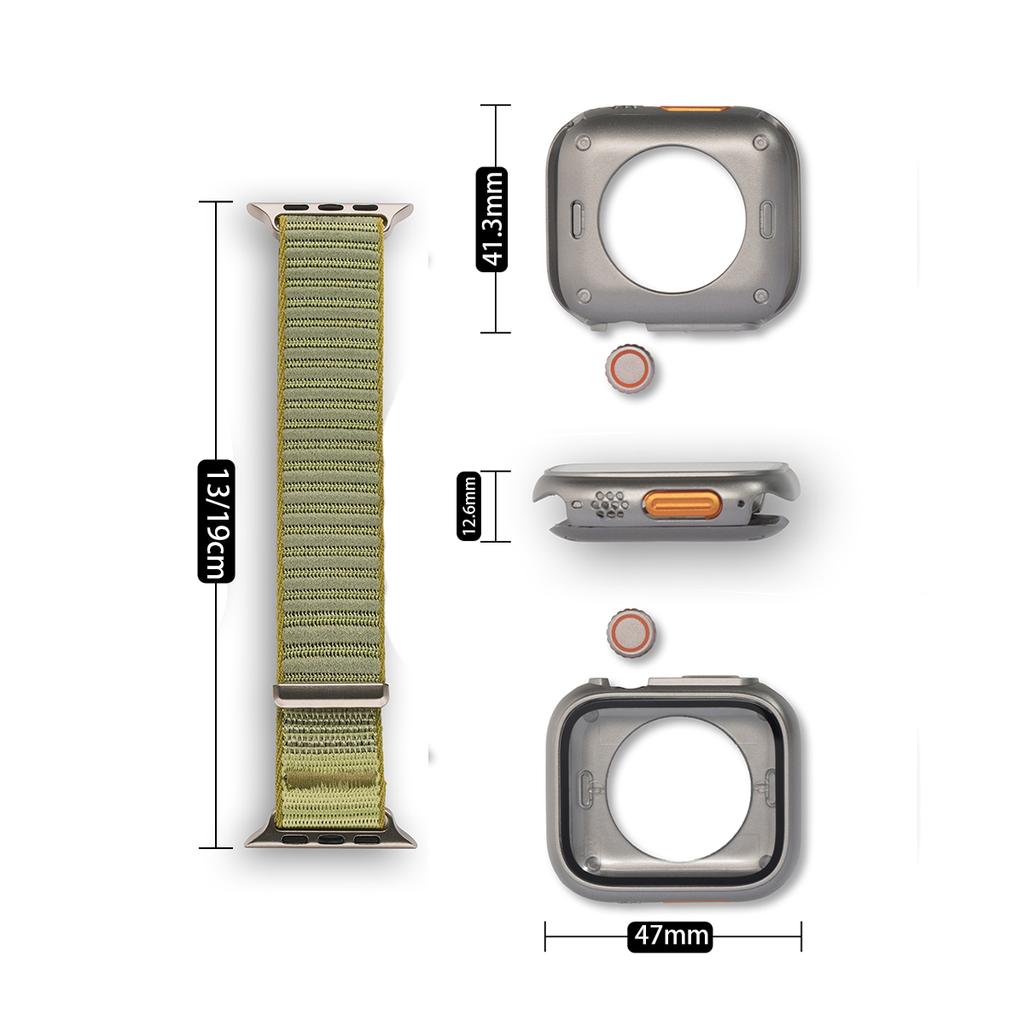 Armband+Hülle Für Apple Watch S11 10 9 8 7 6 5 4 Nylon Sportband Glas+Vollständige Abdeckung Bumper Für Iwatch 46 45 44 40 41mm Armband