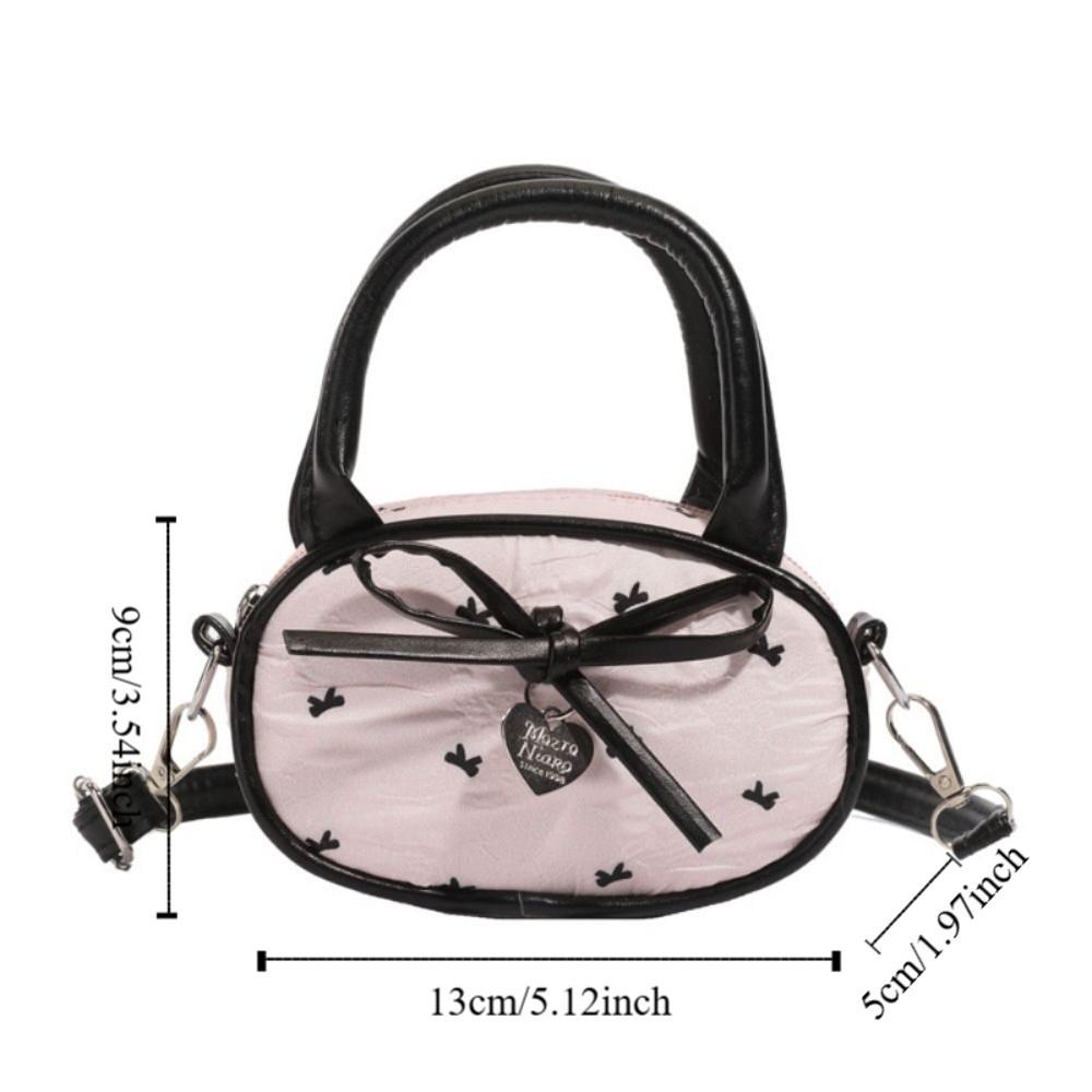 Y2K Bow Polka Dot Crossbody Bag Love Pendant Vintage Handbag Mini Top-Handle Bag  Women&Men