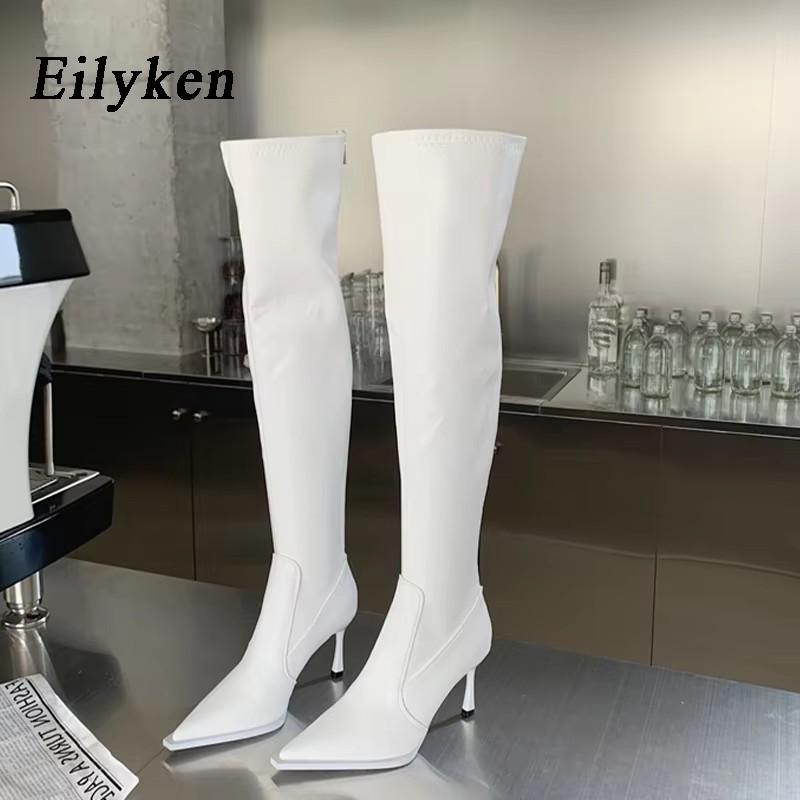 

Fashion Eilyken Sexy Super High Heels Over The Knee Boots Women Ladies Spring Autumn Thigh High Long Party Shoes Botas De Mujer 35 белый