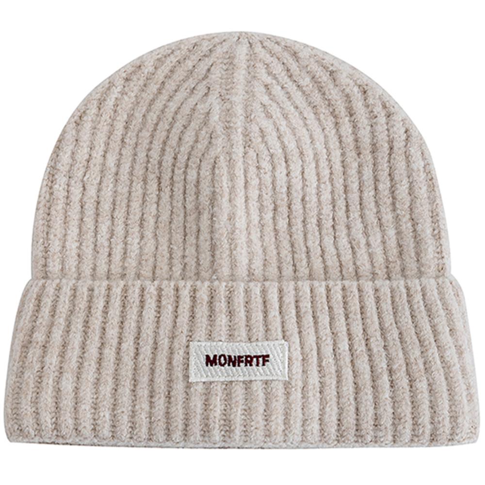 New Style Slouchy Hats Beanie Hats Winter Cap Y2K Warm Cap For Women Solid Color MONFRTF Letter Winter Knitted Girl Hats