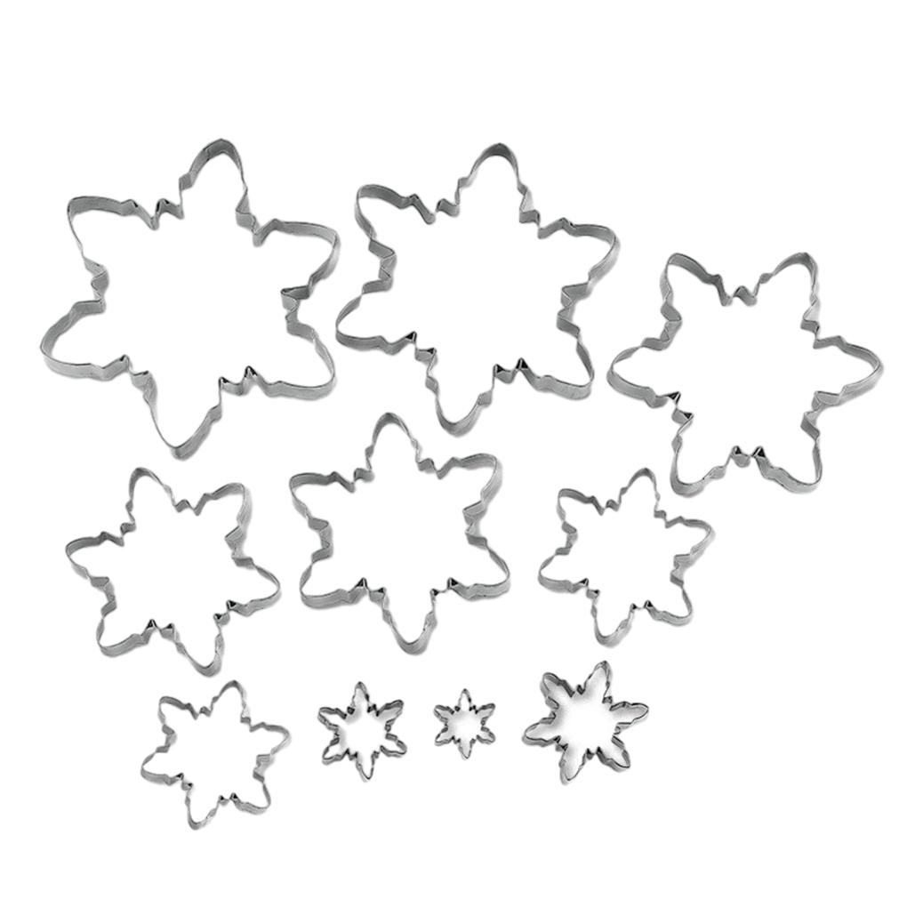 Christmas Cookie Cutters Snowflake Shaped For Festive Baking Widely Used Snowflake Cookie Cutter Set 10-piece set