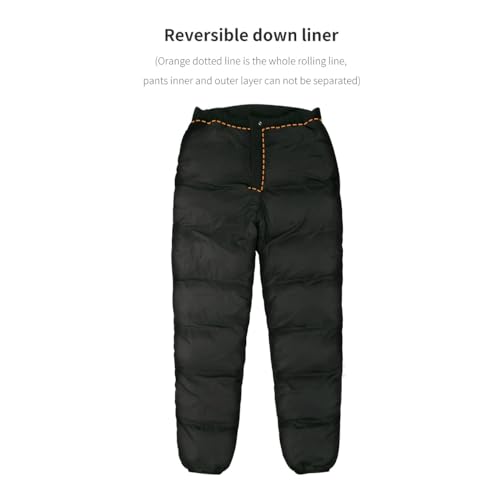 AEGISMAX SW D Mens Down Pants 800FP Goose Outdoor ClimbingSkiing Winter Thick Warmth Lightweight Windproof Waterproof Long (Black - L)