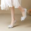 Premium Sense Main Wedding Dress Wedding Shoes Spring and Summer Women's New Bridal Shoes Crystal Wedding High Heels Gold Sequined Shoes