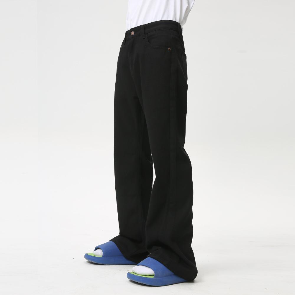 | cleanfit basic thin and slightly pulled solid color floor pants simple jeans tide