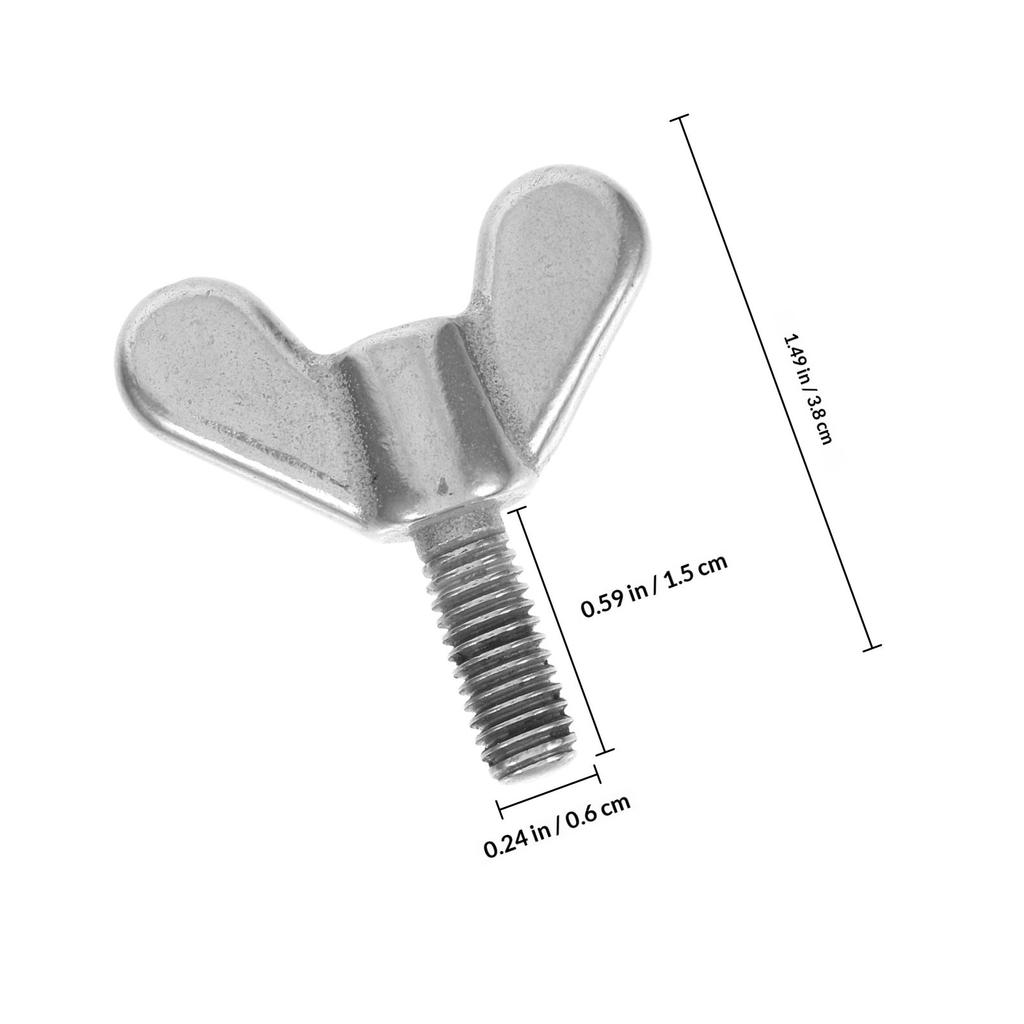 2Pcs Wing Nut and Bolt Set Stainless Steel Hand Twist Screws for Flagpole Base Mounting Hardware Accessories Reliable Connection