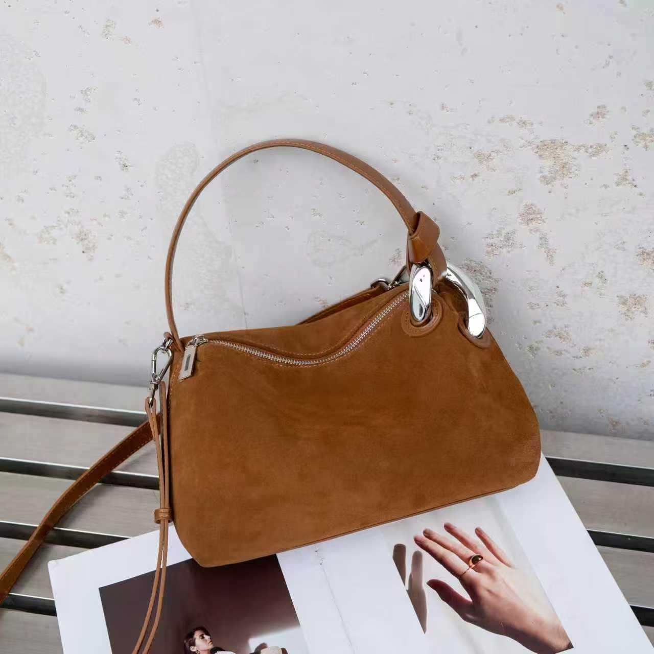 

Women s Genuine Leather Crossbody Bag - 2025 Autumn/Winter Frosted Cowhide Shoulder Handbag 28*12*17 cm
