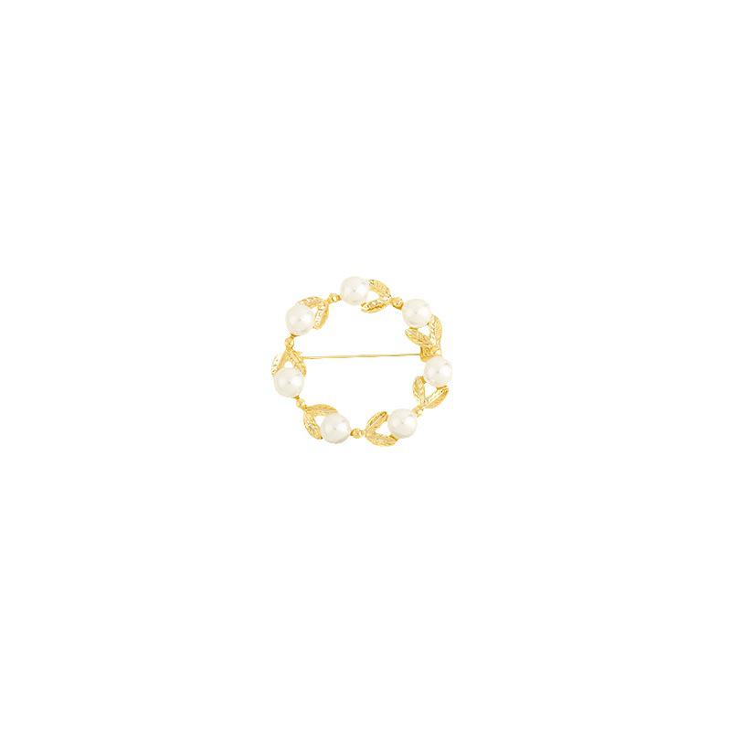 Koreanische Dongdaemun Geometrische Perlblatt Brosche - Modisches Statement Accessoire