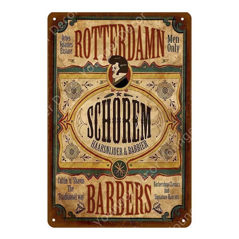 Vintage Barber Shop Metal Signs Shaving Hair Cut Poster Cafe Bar Pub Retro Plaque Haircut and Shave Beard Iron Plates YL002