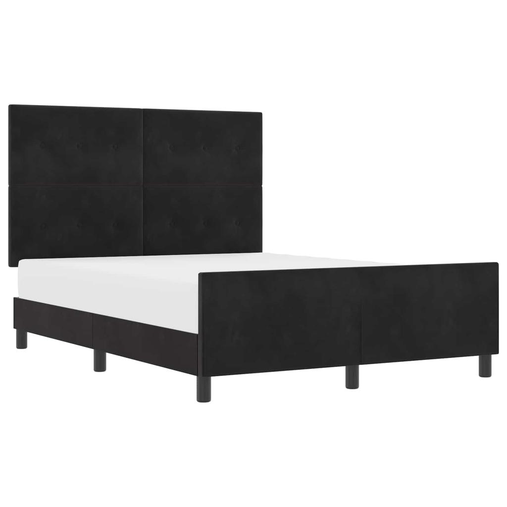 Box Spring Bed with Headboard Black 140 x 190 cm Velvet