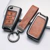 Zinc Alloy Leather For Vw Golf 7 Gti Polo T-Roc Touran Tiguan Skoda Octavia Rapid Kodiaq Fabia Seat Ibiza Leon Car Key Cover