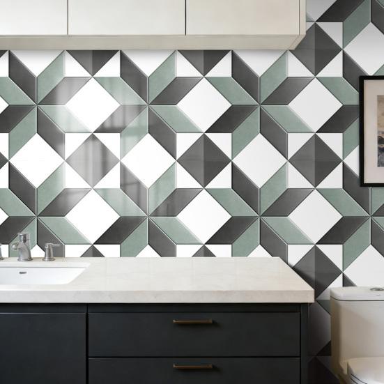 2 Pcs Peel And Stick Wall Tile Self-Adhesive Wall Tiles Waterproof PVC Decorative Tile Stickers for Kitchen Backsplash Bathroom