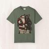 Garment Dyed Santa Krampus Graphic Tee, Dark Christmas Novelty Shirt (Relaxed Fit)