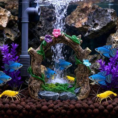 Resins Tree Cave Fish Tanks Accessory Natural Habitat Unique Underwater Tree Cave Sculpture Fish Tanks Environment
