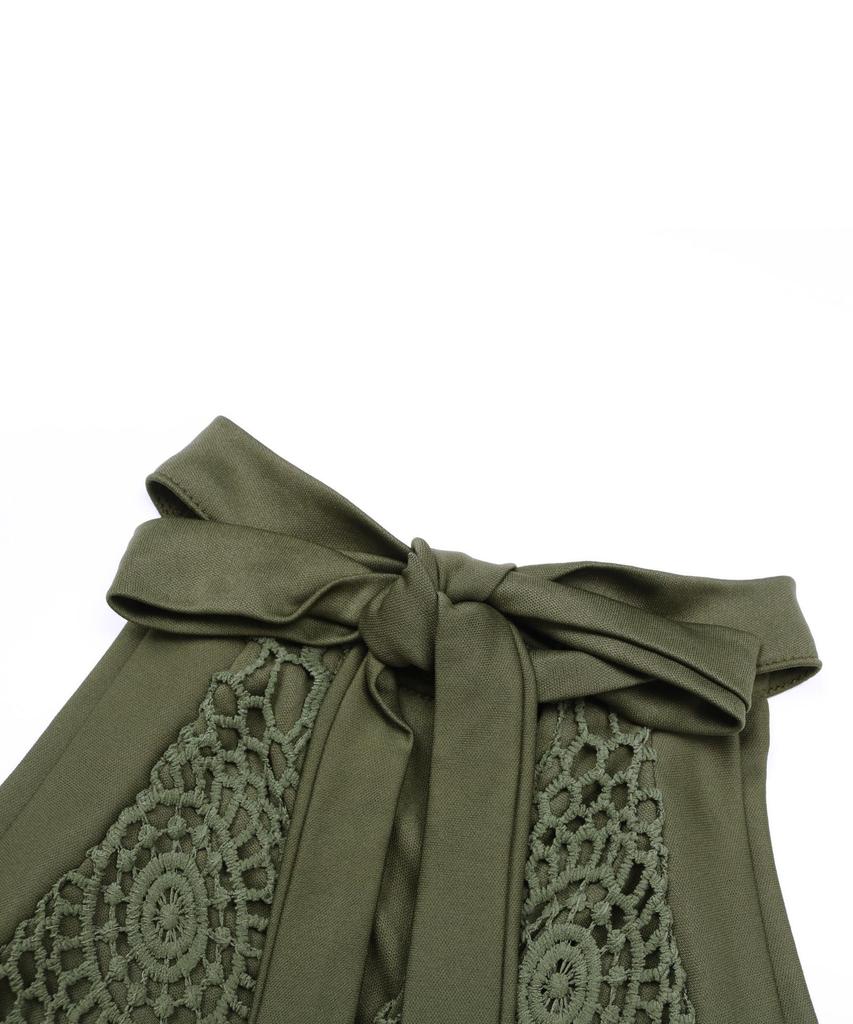 Top Senza Maniche in Pizzo con Scollo all'Americana Estate 2024 - Stile Europeo e Americano, Abbigliamento Femminile Fresco Artistico