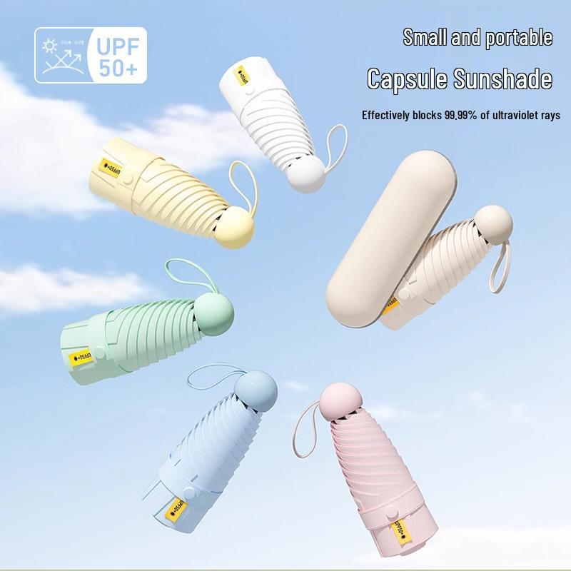 Mini Five-Fold UV Protection Sunscreen Umbrella: Portable and Dual-Use for Sun and Rain, Women's Sunshade Umbrella