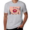 Red Lips Comic Girl T-Shirt oversizeds cute clothes t shirts