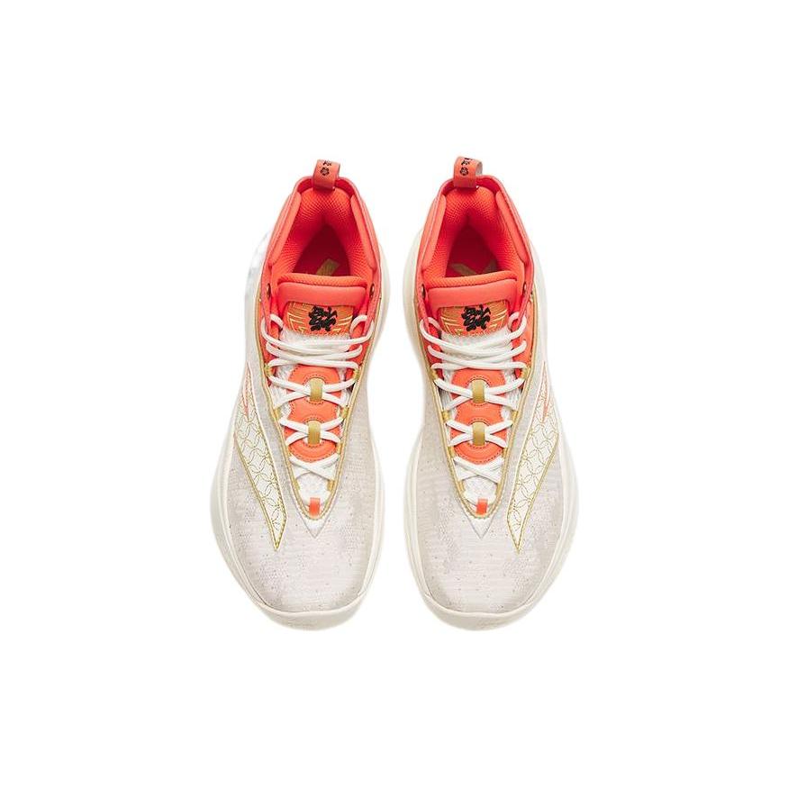 New Anta KT8 Cushioning Anti Slip And Wear Resistant High Top Basketball Shoes Red White 112311101-3