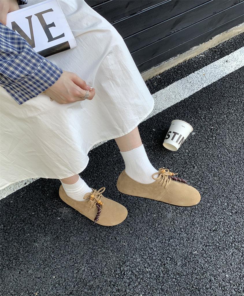 All-inclusive 2025 Boken spring new thin versatile loafer shoes fairy wind autumn and winter leather