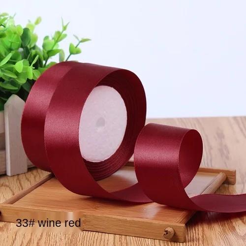 25Yards/Roll 6mm 10mm 15mm 20mm 25mm 40mm 50mm Silk Satin Ribbons for Gift Packing Christmas Party Decoration Fabric Crafts DIY