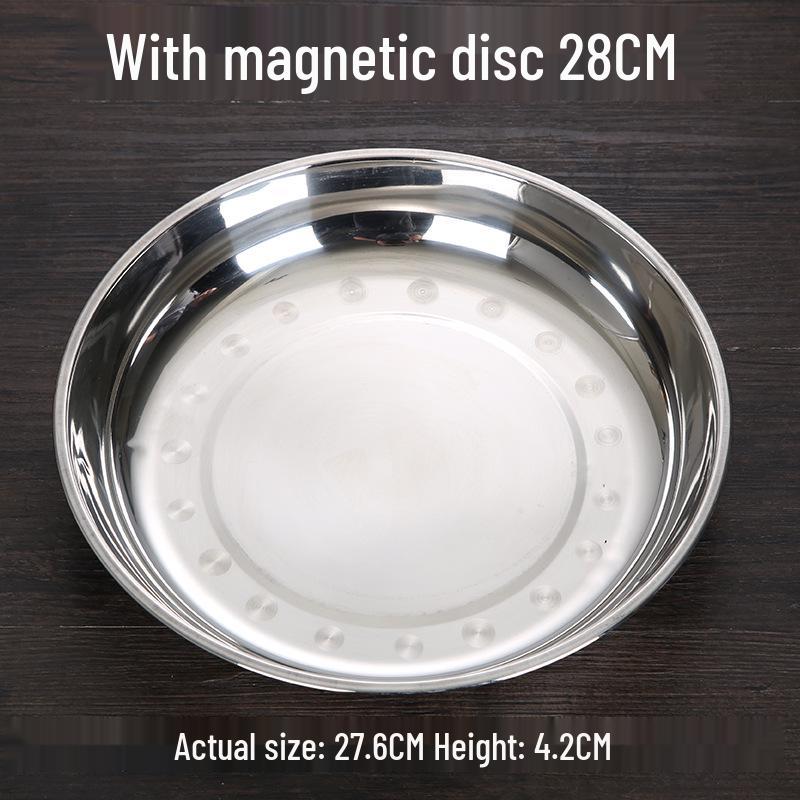 Pogrubiona Płytka Okrągła ze Stali Nierdzewnej do Użytku Domowego - Wszechstronna do Ryb, Ryżu, Grillowania i Liangpi.