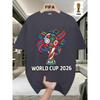 FIFA. World Cup Football.Men's Short-sleeved T-shirt with a US-Canada-Mexico Themed Print, Crew Neck Style for Men and Women, Perfect for Holiday Wear