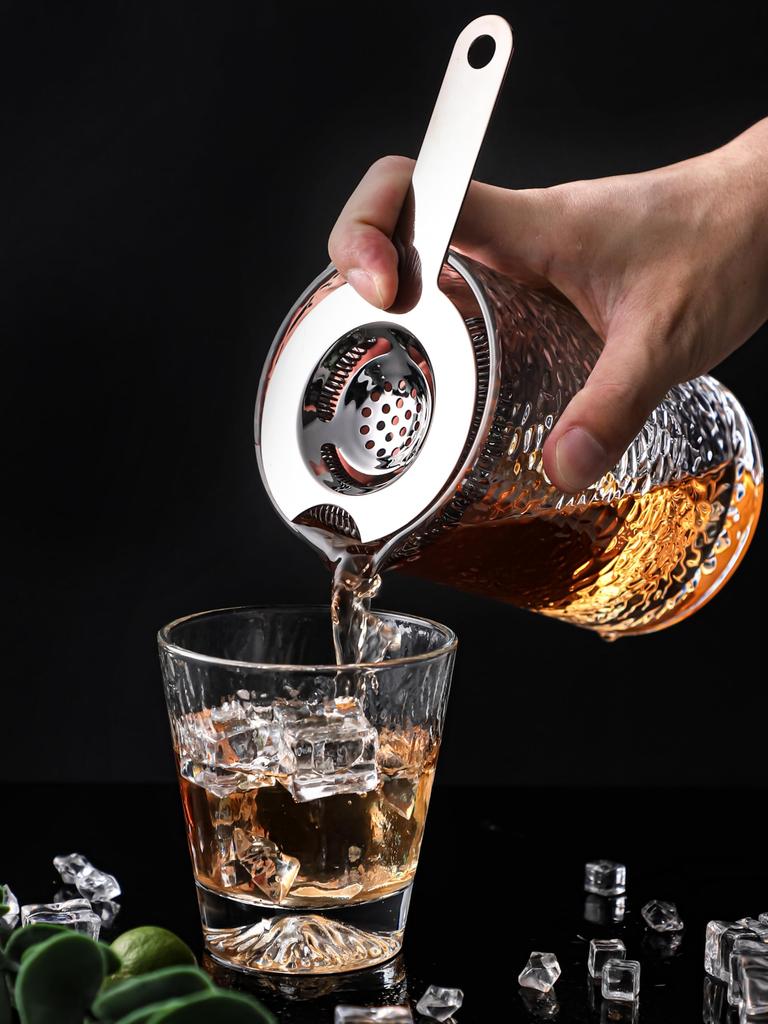 Cocktail Strainer, Mixing Strainer, Strainer for Cocktails, Mixing Glass, Standard, Commercial/Home Use, Absinthe Spoon, Bar Tool, Length 16.5cm X Wid
