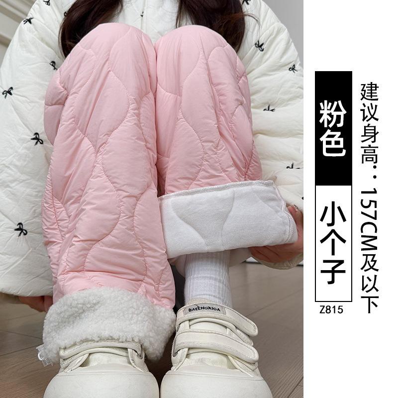 

Розовые флисовые хлопковые брюки женские осенне-зимние новые повседневные термобрюки флисовые брюки с плюшевой вставкой широкие брюки 2XL