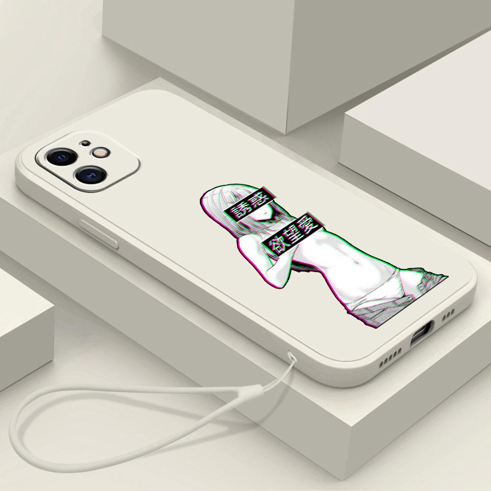 

Samsung Galaxy A14 A24 A54 A34 для iPhone 11 12 13 14 15 Pro Max Xiaomi Redmi 13C Huawei Straight Edge Мягкий чехол для телефона NY9 хентай Harajuku Anime Girl honor 50 SE слоновая кость