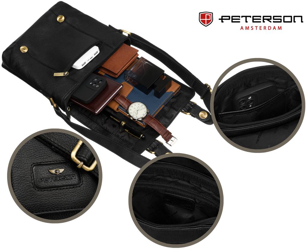 Leather Bag PTN 996-M-NDM-5014 BLACK