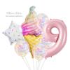 8 Pcs Donut Ice Cream Star Balloon Colorful Paper Confetti Balloon Set for Baby Shower Girl's Donut  Birthday Party Decorations