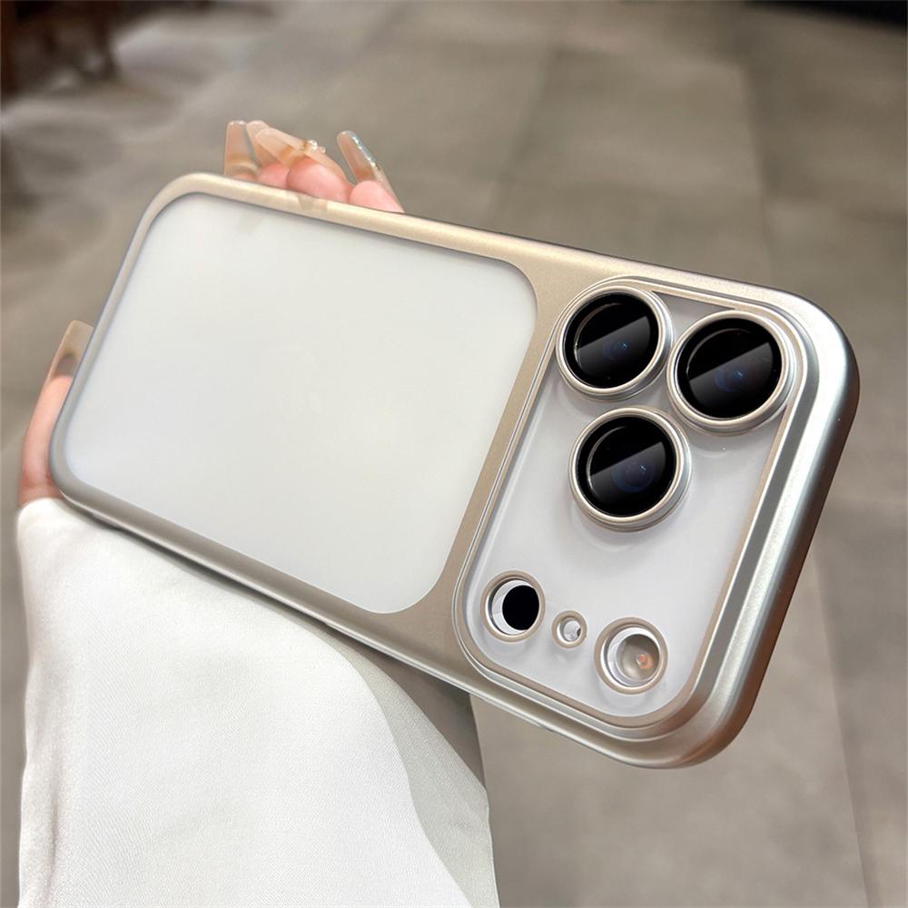

Frosted Translucent PC Phone Case For iPhone 17 Pro Max 17 Plating Frame Lens Film Protection Shockproof Hard Armor Back Cover iPhone17 Pro