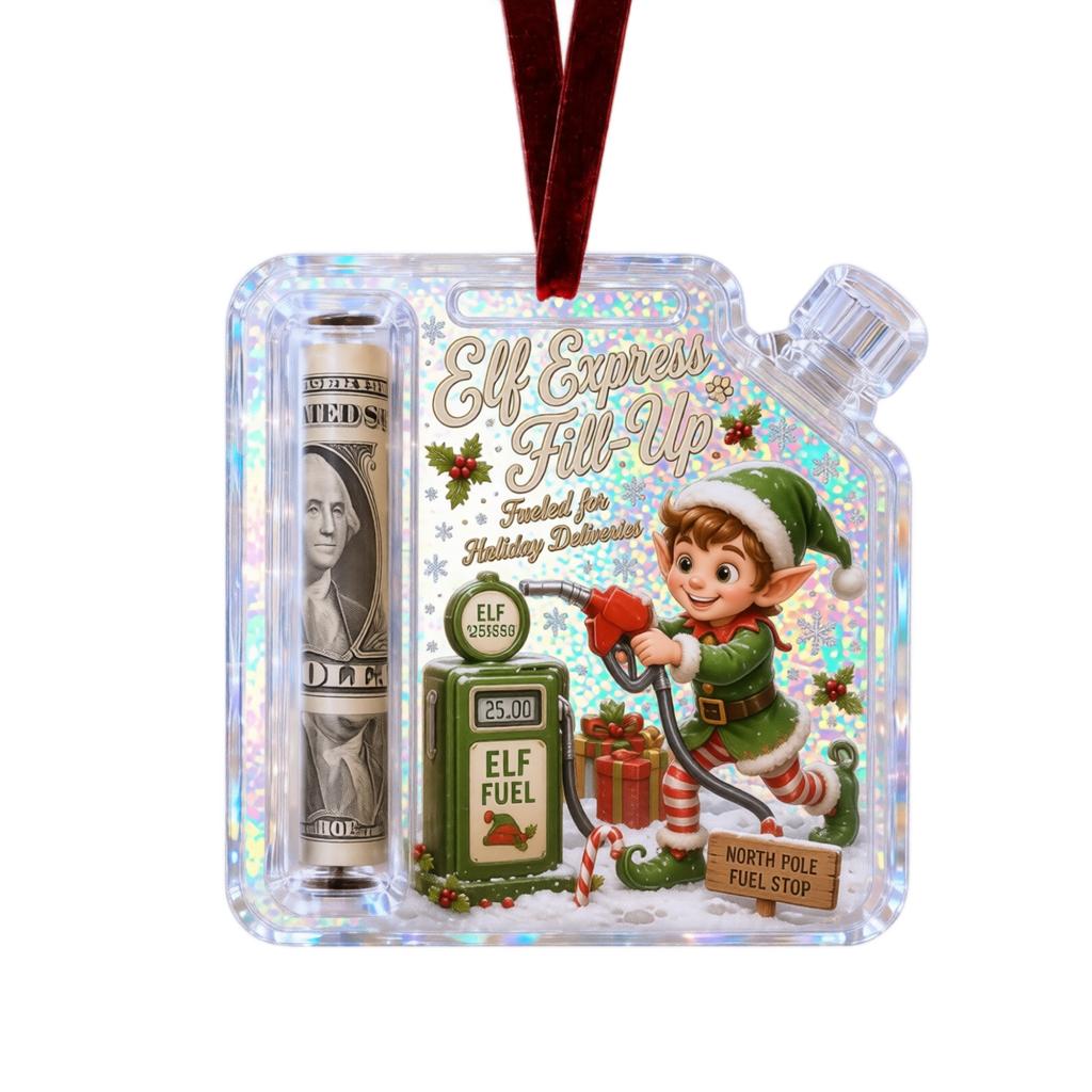 Christmas Oil Can Hanging Ornament for Gift Holder Holiday Decor