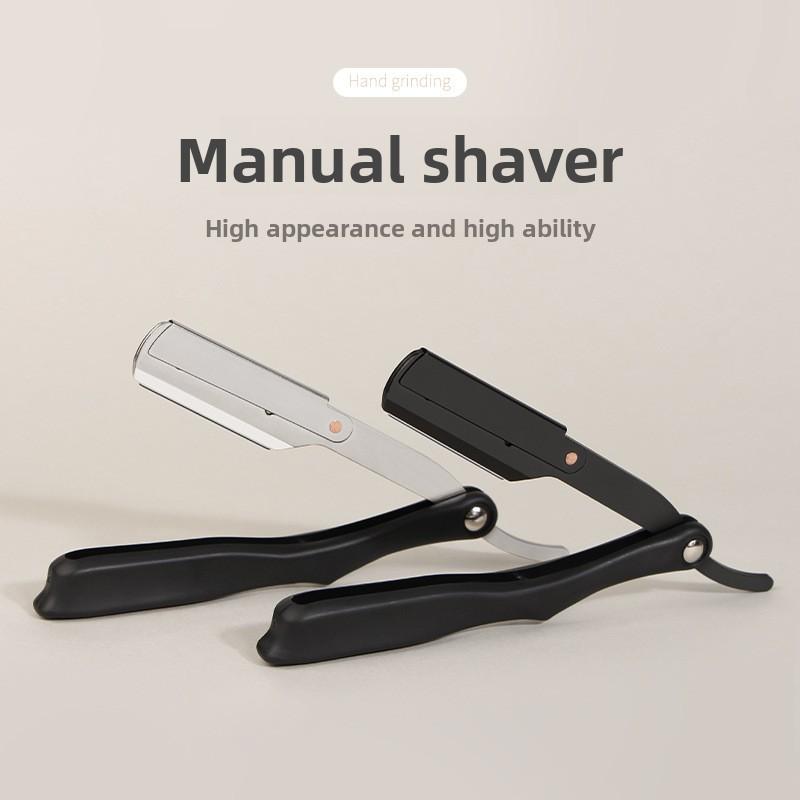 Leichtes Rasiermesser Klassische Friseur-Pflegewerkzeuge Kunststoffgriff Edelstahl Single-Edge Klingenkopf Rasierhobel