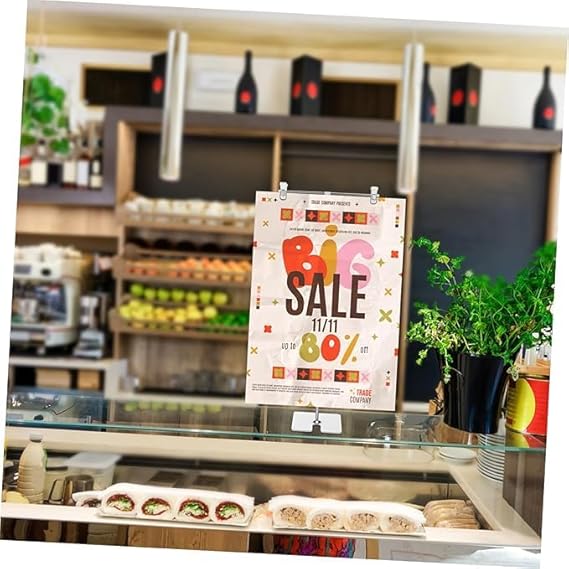 2 Pack T Shaped Adjustable Metal Banner Holder Table Poster Stand Advertising Display Banner Stand Store Counter Poster Stand Table Top Banner Stand