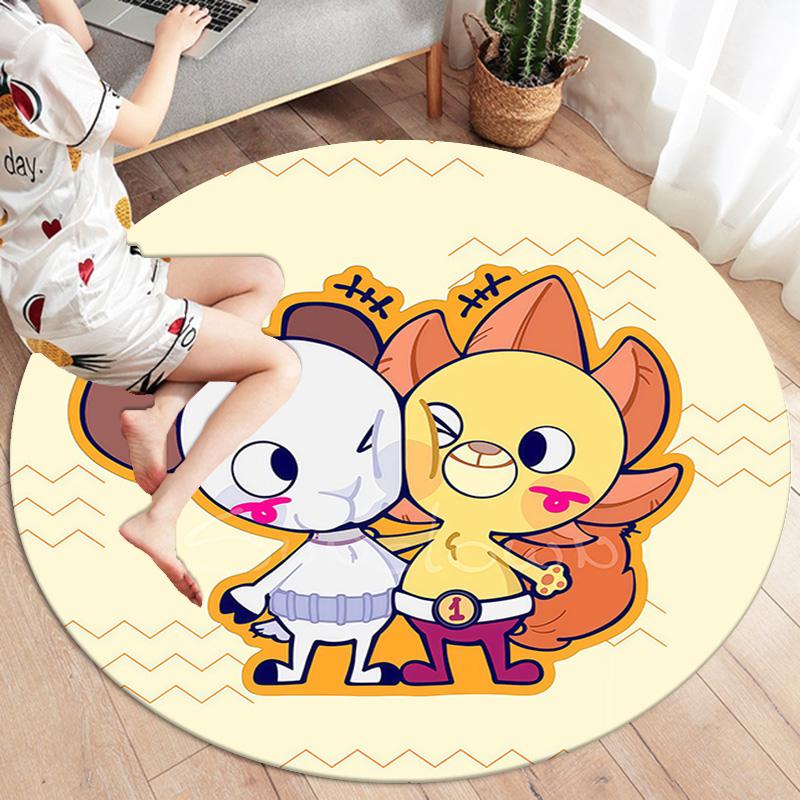 One Piece Jolly Roger Logo Round Area Rug Carpet Rug For Living Room Bedroom Sofa Playroom Decor Nonslip Floor Mat