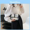 Retro Street Fashion Pvc Shoulder Bag 2023 Autumn New Fashion Bag Women's Niche Simple Small Square Bag Casual Crossbody Bag Black