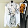 Unisex Silk Scarf 100% Mulberry Satin Long Shawl Fashion Office Lightweight Elegant