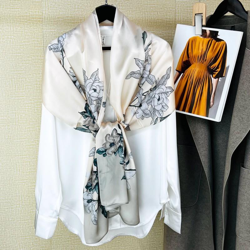 Unisex Silk Scarf 100% Mulberry Satin Long Shawl Fashion Office Lightweight Elegant