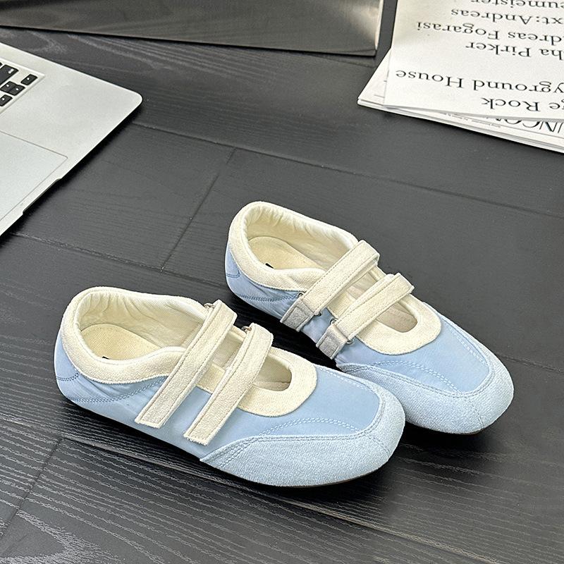 

F-Spring new ballet style Velcro candy color Han Mary Jane shoes women s breathable soft-soled single shoes 40 синий