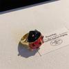 Vintage Enamel Rhinestone Insect Ring Colorful Cute Butterfly Beetle Punk Y2K Jewelry for Women Accessories Party Gift