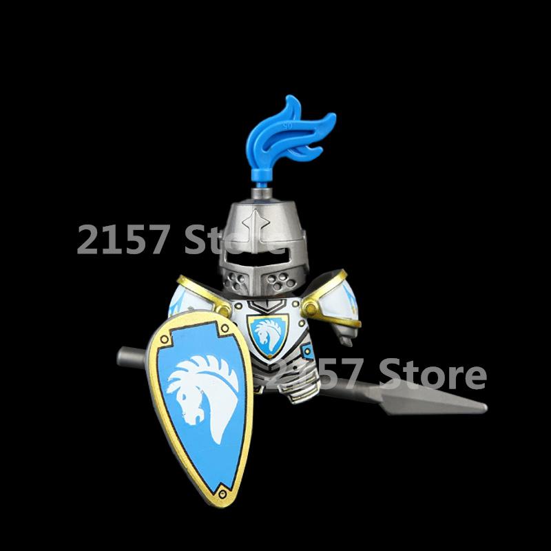 Medieval Castle Soldier Action Figures Building Block Dragon Anime Knight Accessory Warhorse Militia Helmet Shield Toy Gift S015