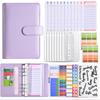 Magnetic button Cash Budget Ledger Macaron Color PU Leather Folder Loose-leaf Notebook  School