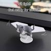Solar Powered Rotating Airplanes Car Accessory Dashboard Decoration ABS Craft with Secure Silicone Mount for Long Travel