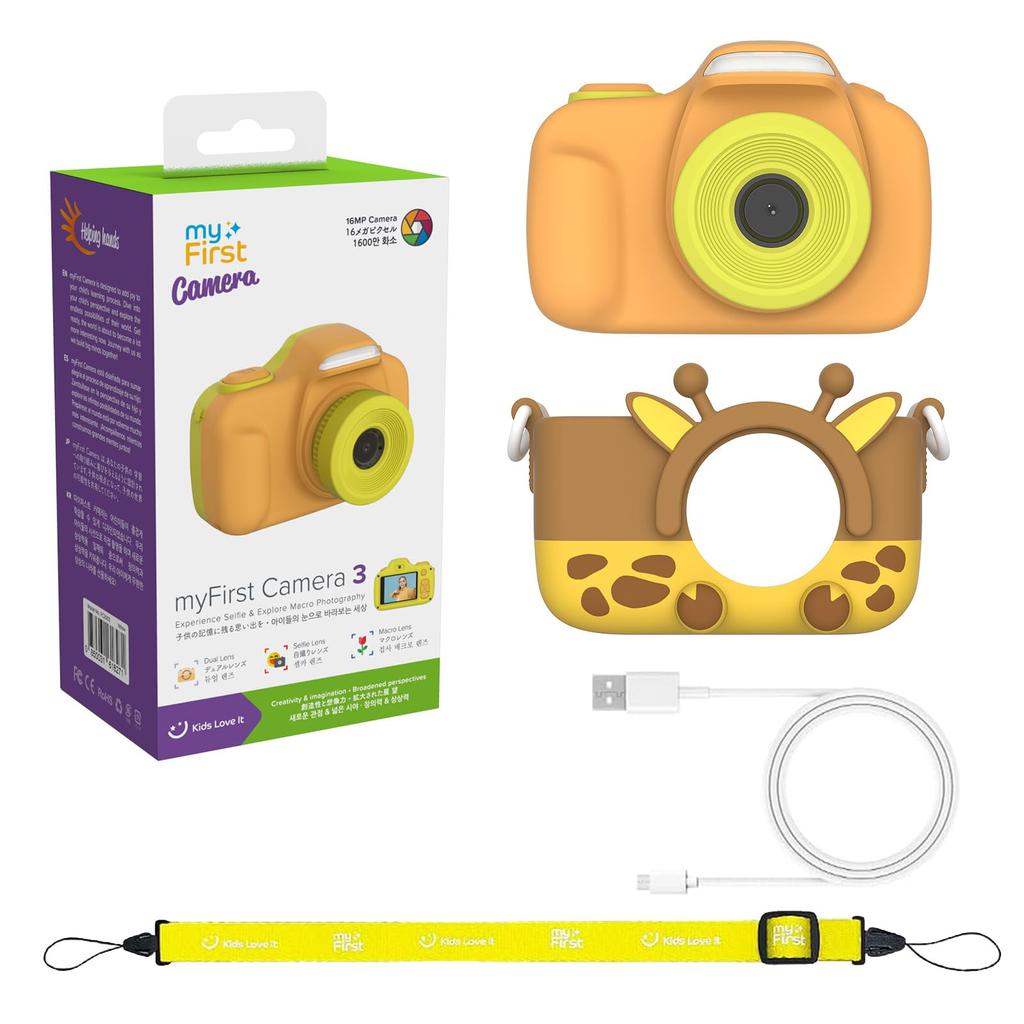 myFirst Camera 3 Kids Camera Toy Camera Mini Camera 16MP 2-inch IPS Screen Autofocus Face Recognition Built-in LED Flash Dual Camera Time-lapse Decora