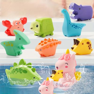 Kleinkinder Spritzspielzeug Dinosaurier Kinder Badespielzeug Baby Spiel Wasser Spritzspielzeug Quetschen Kinder Jungen und Mädchen Schwimmbecken Wasserspielzeug